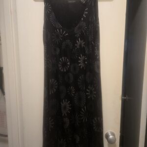 New York & Company Black and White Patterned Maxi Dress